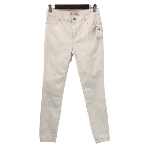 Free People Del Wray Step Hem White Jeans - Picture 2 of 11